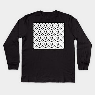 Abstract geometric pattern - black and white. Kids Long Sleeve T-Shirt